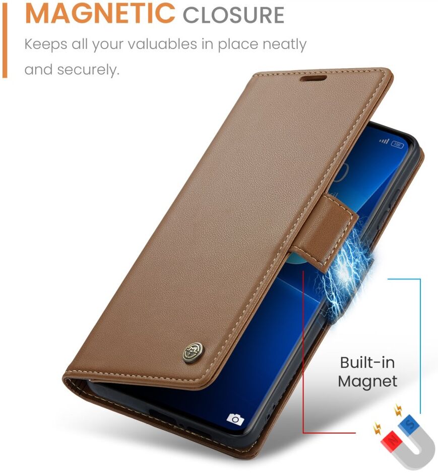 CaseMe 023 Xiaomi 13 Pro Hoesje Portemonnee Book Case Bruin afbeelding 5