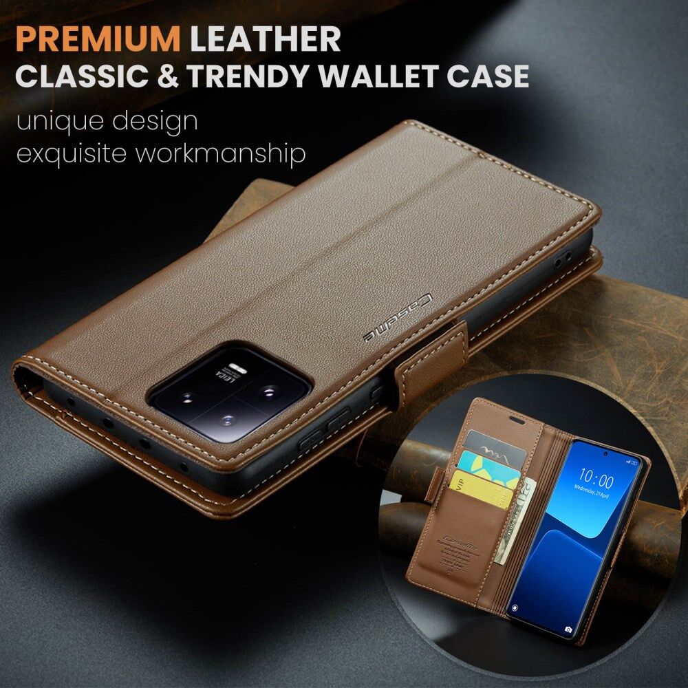 CaseMe 023 Xiaomi 13 Pro Hoesje Portemonnee Book Case Bruin afbeelding 9