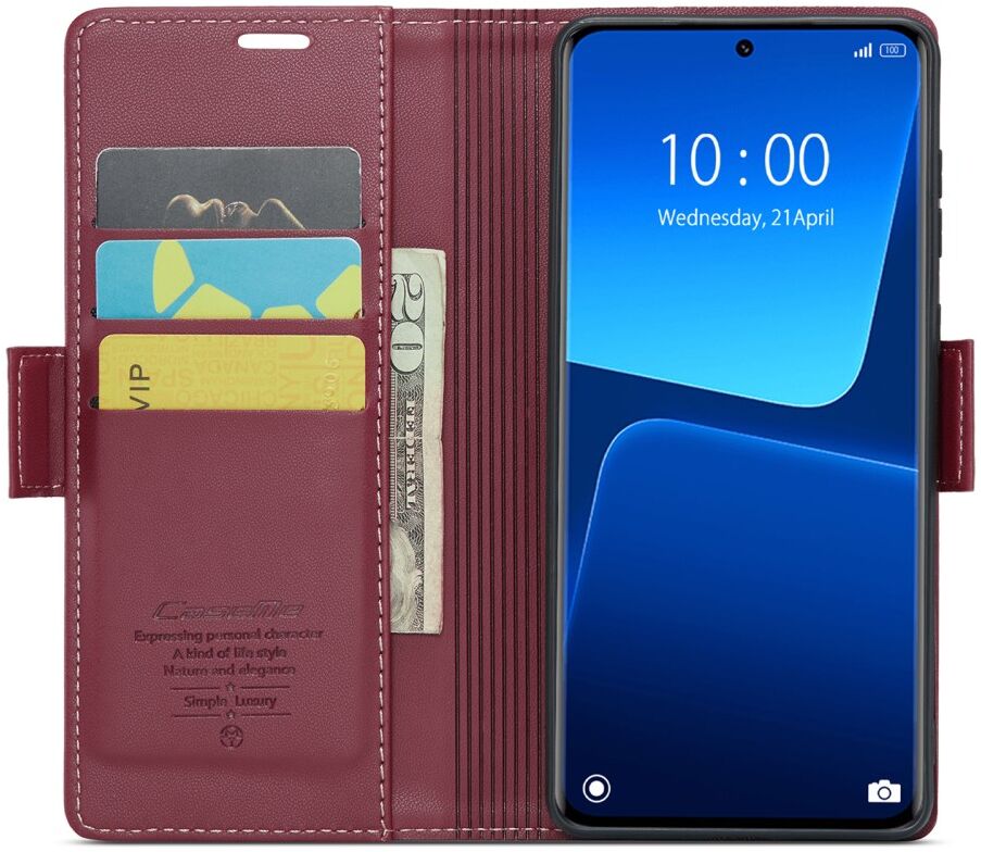 CaseMe 023 Xiaomi 13 Pro Hoesje Portemonnee Book Case Rood afbeelding 1