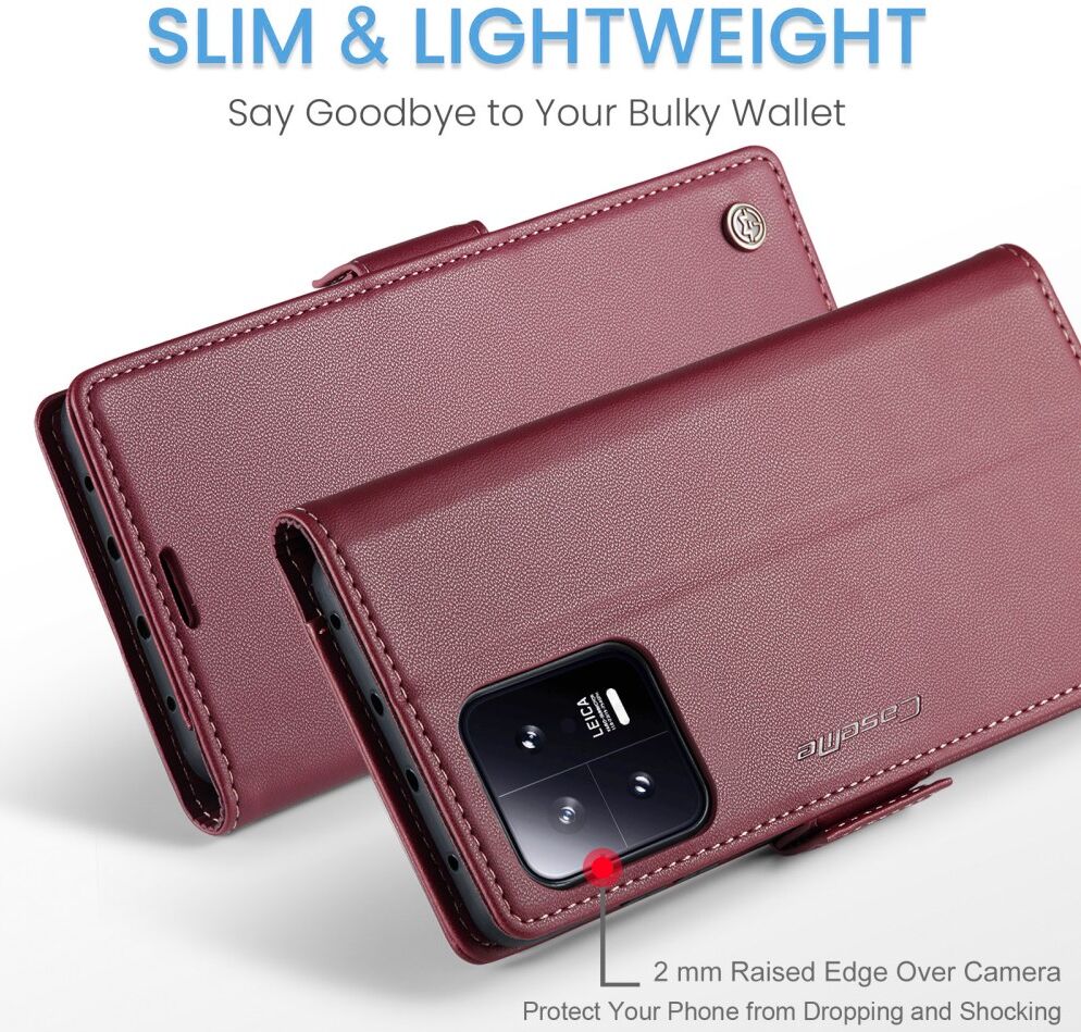 CaseMe 023 Xiaomi 13 Pro Hoesje Portemonnee Book Case Rood afbeelding 10