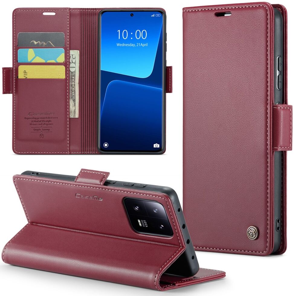 CaseMe 023 Xiaomi 13 Pro Hoesje Portemonnee Book Case Rood afbeelding 13