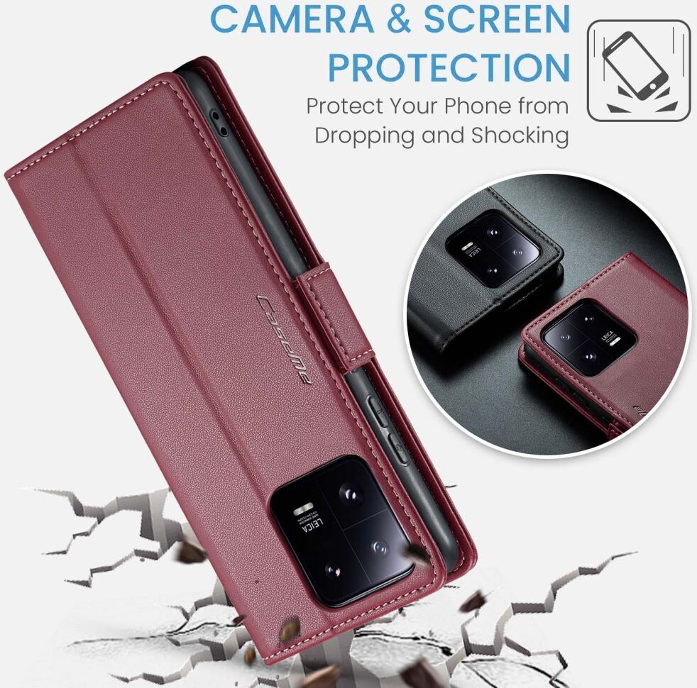 CaseMe 023 Xiaomi 13 Pro Hoesje Portemonnee Book Case Rood afbeelding 6