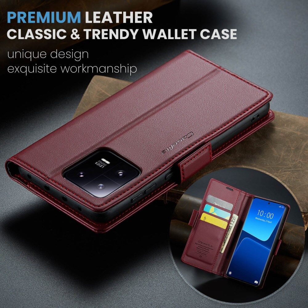 CaseMe 023 Xiaomi 13 Pro Hoesje Portemonnee Book Case Rood afbeelding 8