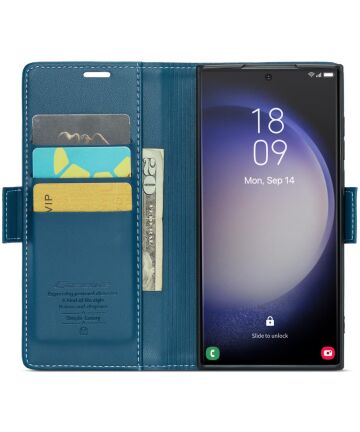 CaseMe 023 Samsung Galaxy S23 Ultra Hoesje Book Case Blauw Hoesjes