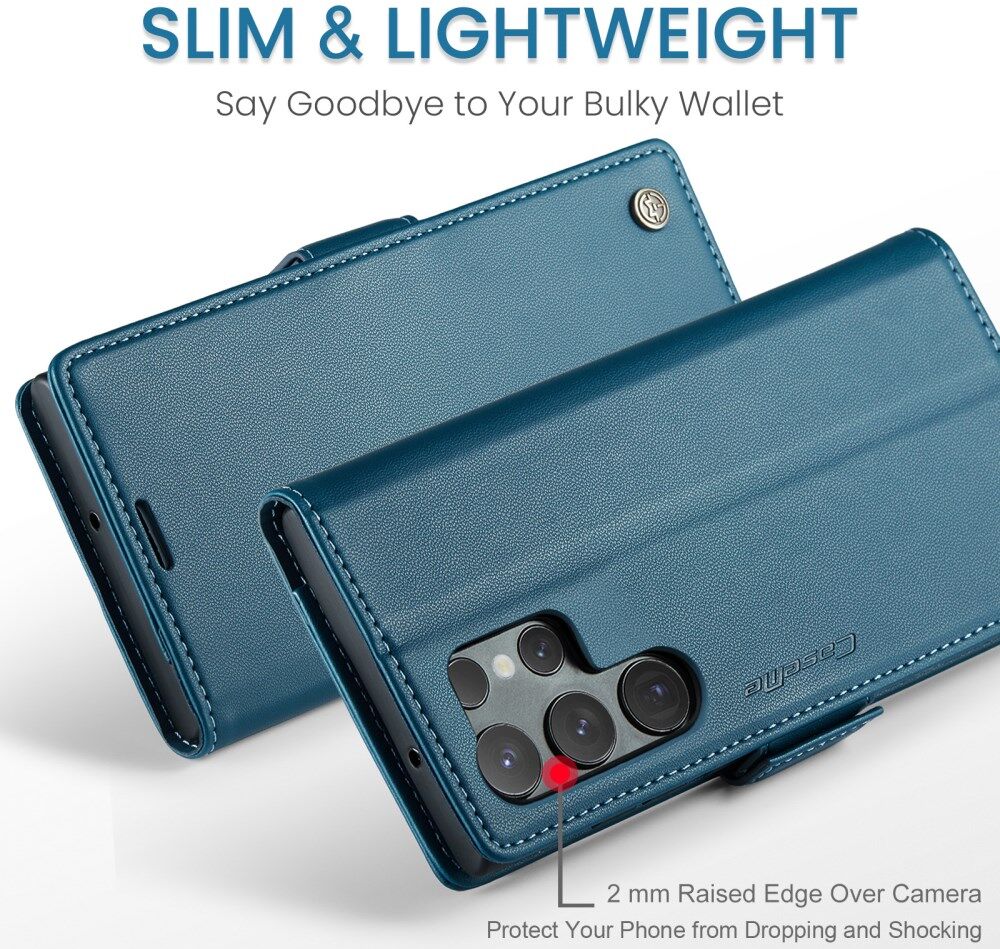 CaseMe Samsung Galaxy S23 Ultra wallet hoesje - Blauw