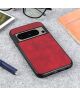 Google Pixel 8 Pro Hoesje met Kunstleer Coating Back Cover Rood