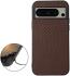 Google Pixel 8 Pro Hoesje Carbon Kunstleer Coating Back Cover Bruin afbeelding 2