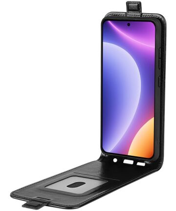 Xiaomi Poco F5 Hoesje Verticale Flip Wallet Case Kunstleer Zwart Hoesjes