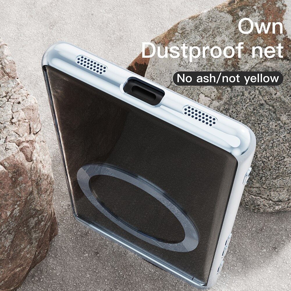 Google Pixel 7a Hoesje MagSafe Back Cover TPU Transparant/Zwart afbeelding 2