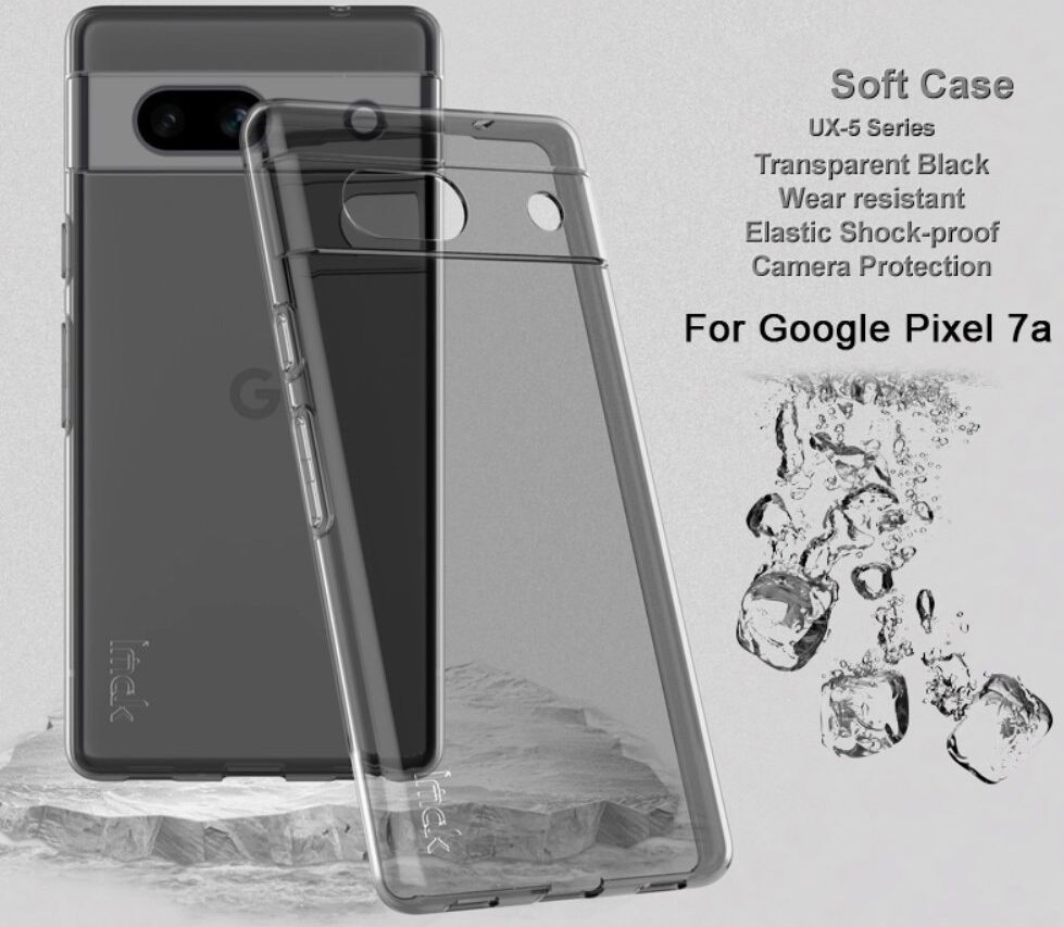 IMAK UX-5 Series Google Pixel 7a Hoesje Flexibel TPU Transparant Zwart afbeelding 2