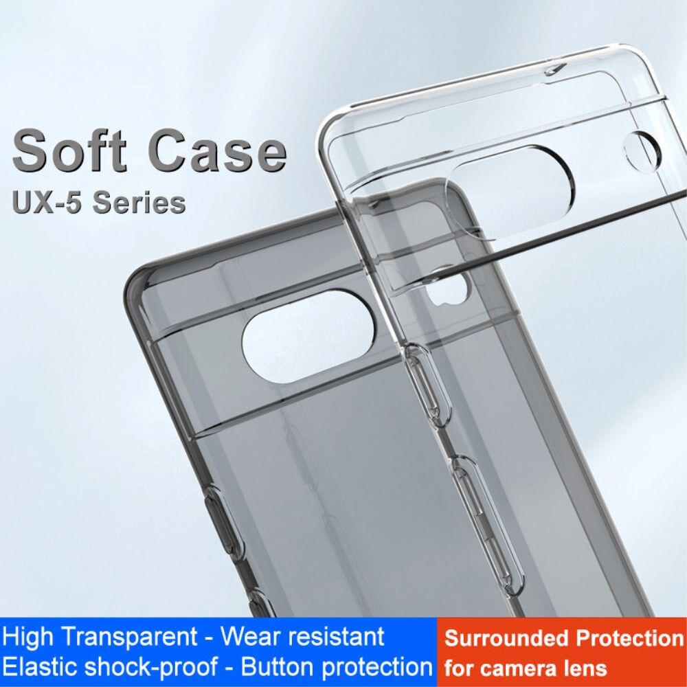 IMAK UX-5 Series Google Pixel 7a Hoesje Flexibel TPU Transparant Zwart afbeelding 3
