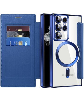 Samsung Galaxy S22 Ultra Hoesje MagSafe RFID Pasjeshouder Blauw Hoesjes