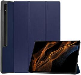 Samsung Galaxy Tab S8 Ultra Hoes Tri-Fold Book Case Standaard Blauw