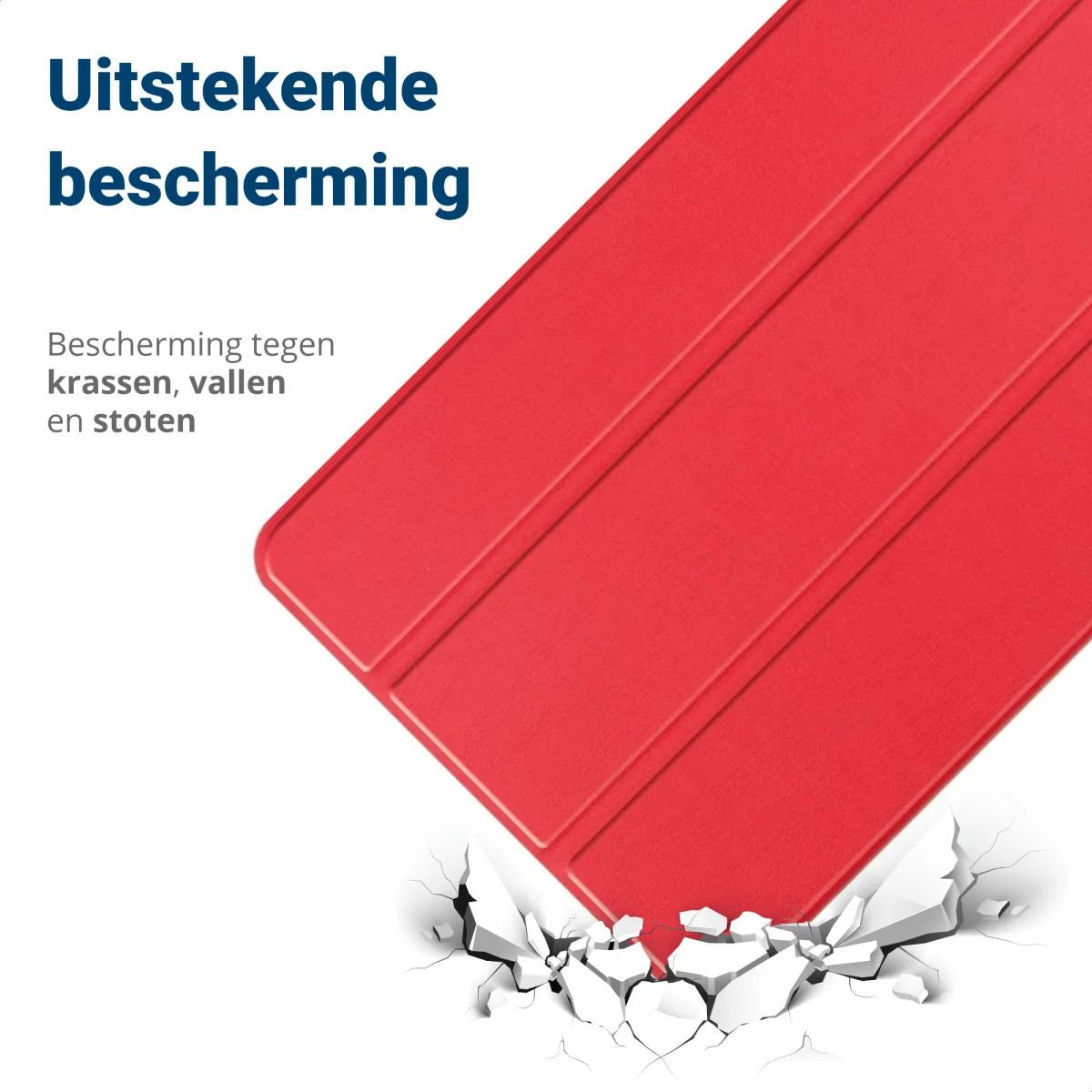 Samsung Galaxy Tab S8 Ultra Hoes Tri-Fold Book Case Standaard Rood afbeelding 2