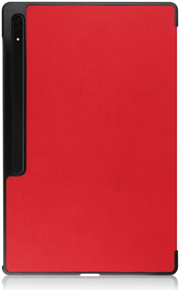 Samsung Galaxy Tab S8 Ultra Hoes Tri-Fold Book Case Standaard Rood afbeelding 9