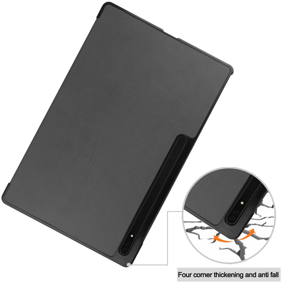 Samsung Galaxy Tab S8 Ultra Hoes Tri-Fold Book Case Standaard Grijs afbeelding 10