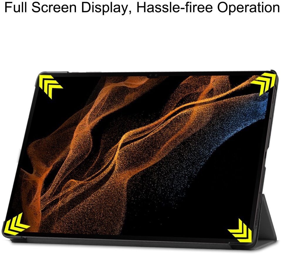Samsung Galaxy Tab S8 Ultra Hoes Tri-Fold Book Case Standaard Grijs afbeelding 6