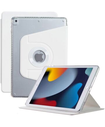 Apple iPad 10.2/iPad Pro 10.5 Hoes Tri-Fold Book Case Kunstleer Wit Hoesjes