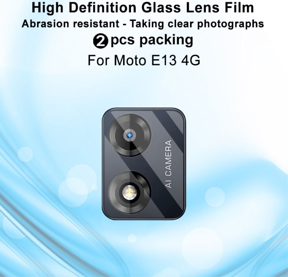 Imak Motorola Moto E13 Duo Camera Lens Protector Tempered Glass Zwart afbeelding 2