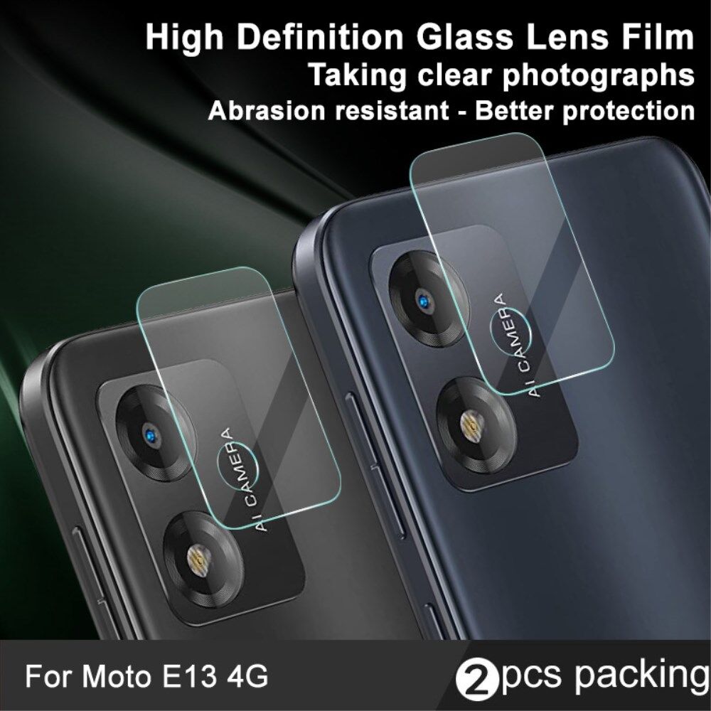 Imak Motorola Moto E13 Duo Camera Lens Protector Tempered Glass Zwart afbeelding 3