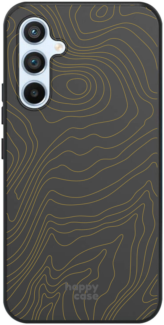 HappyCase Samsung Galaxy A54 Hoesje Flexibel TPU Fine Lines Print Goud afbeelding 1
