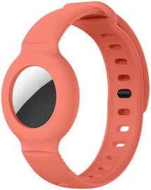 Apple AirTag Horloge Bandje voor Kinderen Siliconen Oranje afbeelding
