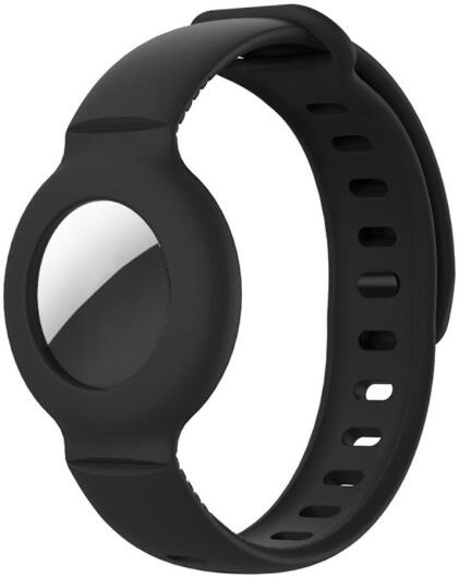 Apple AirTag Horloge Bandje voor Kinderen Siliconen Zwart afbeelding 1