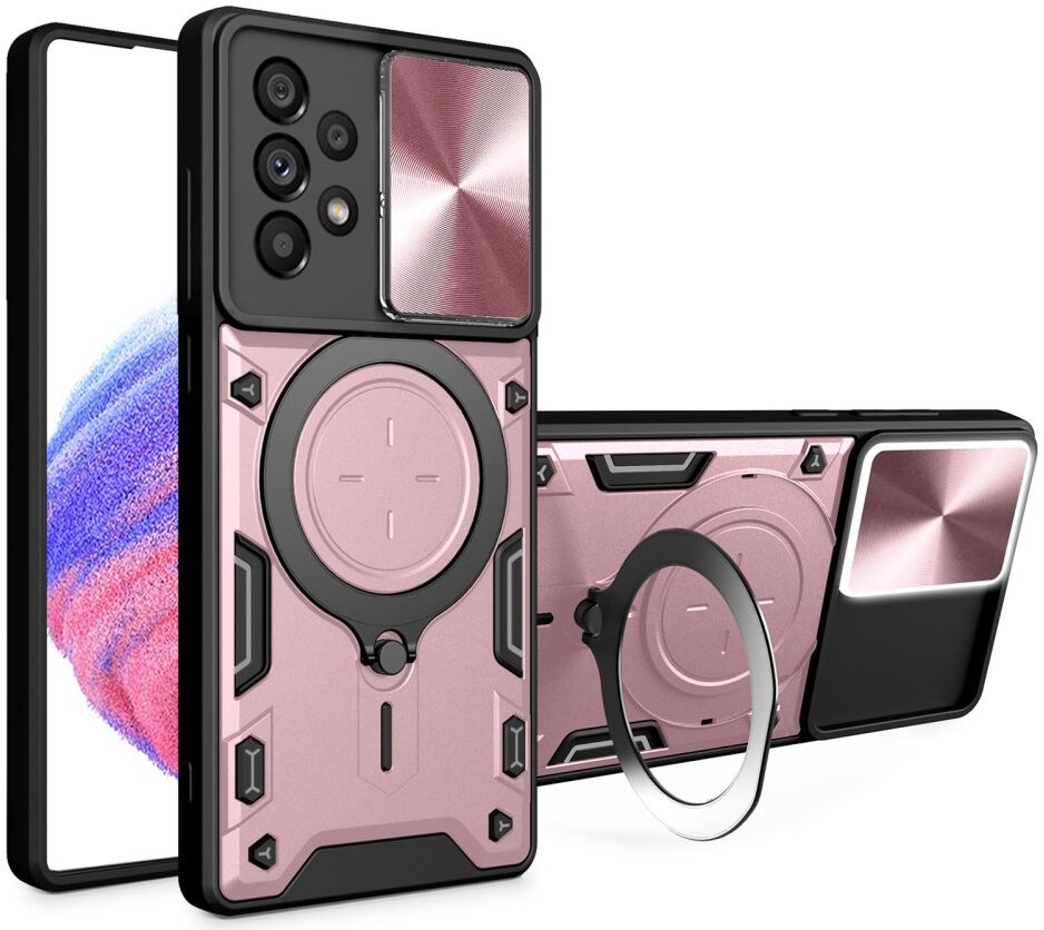 Samsung Galaxy A53 Hoesje met Camera Slider en Kickstand Ring Roze afbeelding 1
