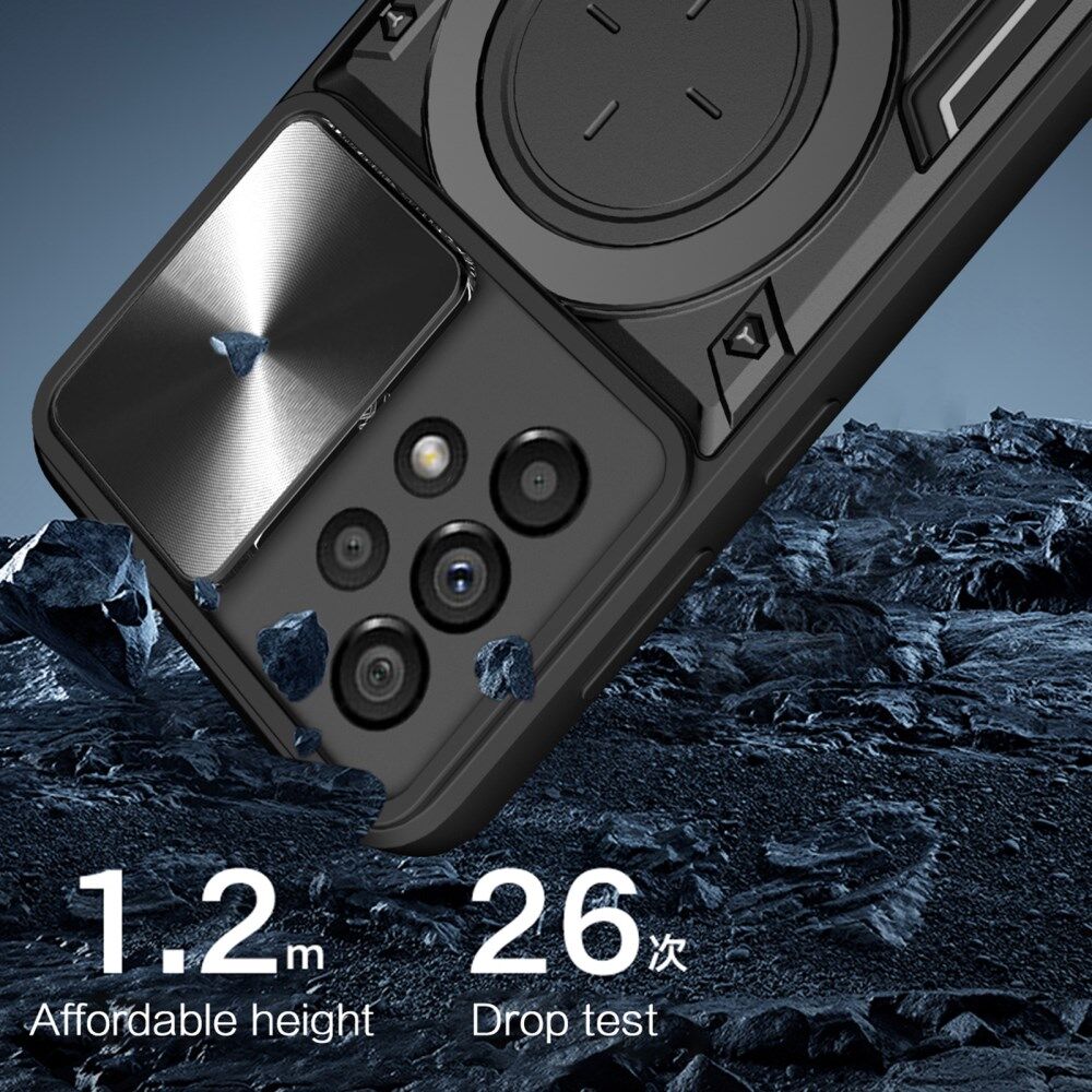 Samsung Galaxy A53 Hoesje met Camera Slider en Kickstand Ring Zilver afbeelding 10