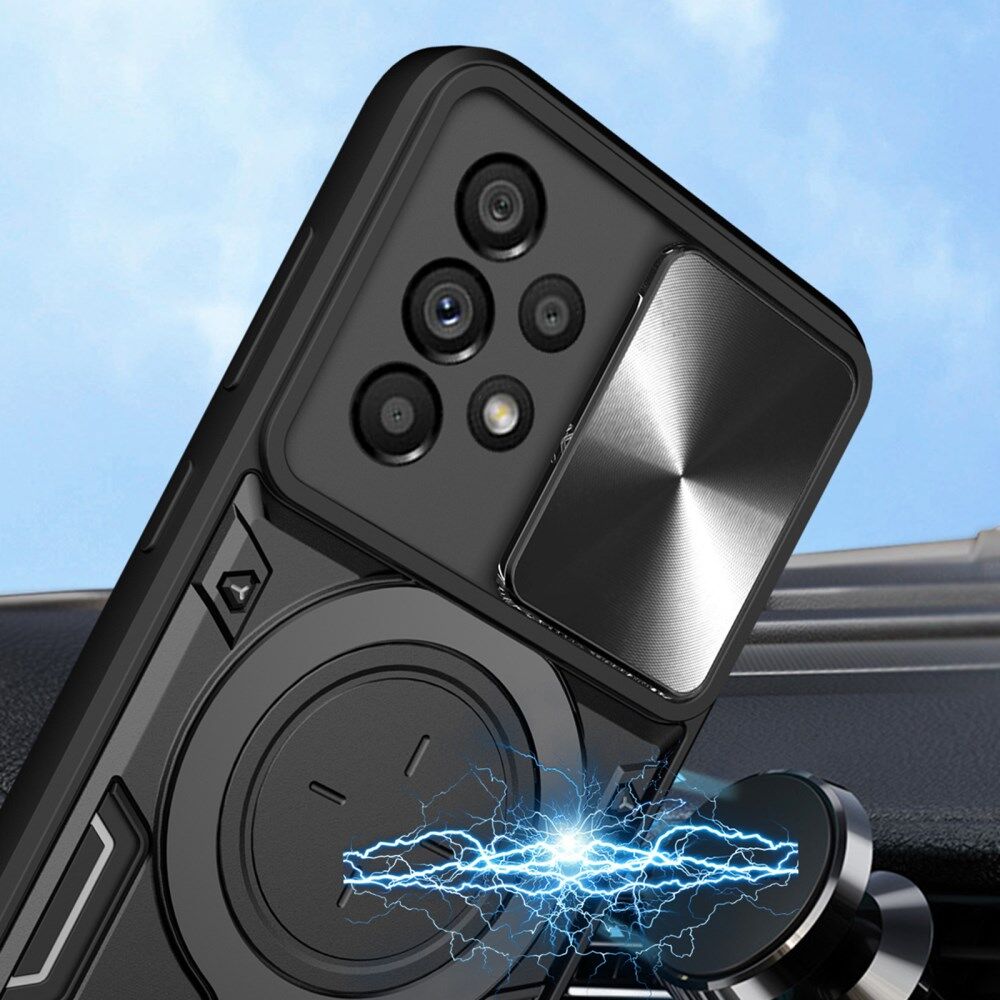 Samsung Galaxy A53 Hoesje met Camera Slider en Kickstand Ring Zilver afbeelding 4