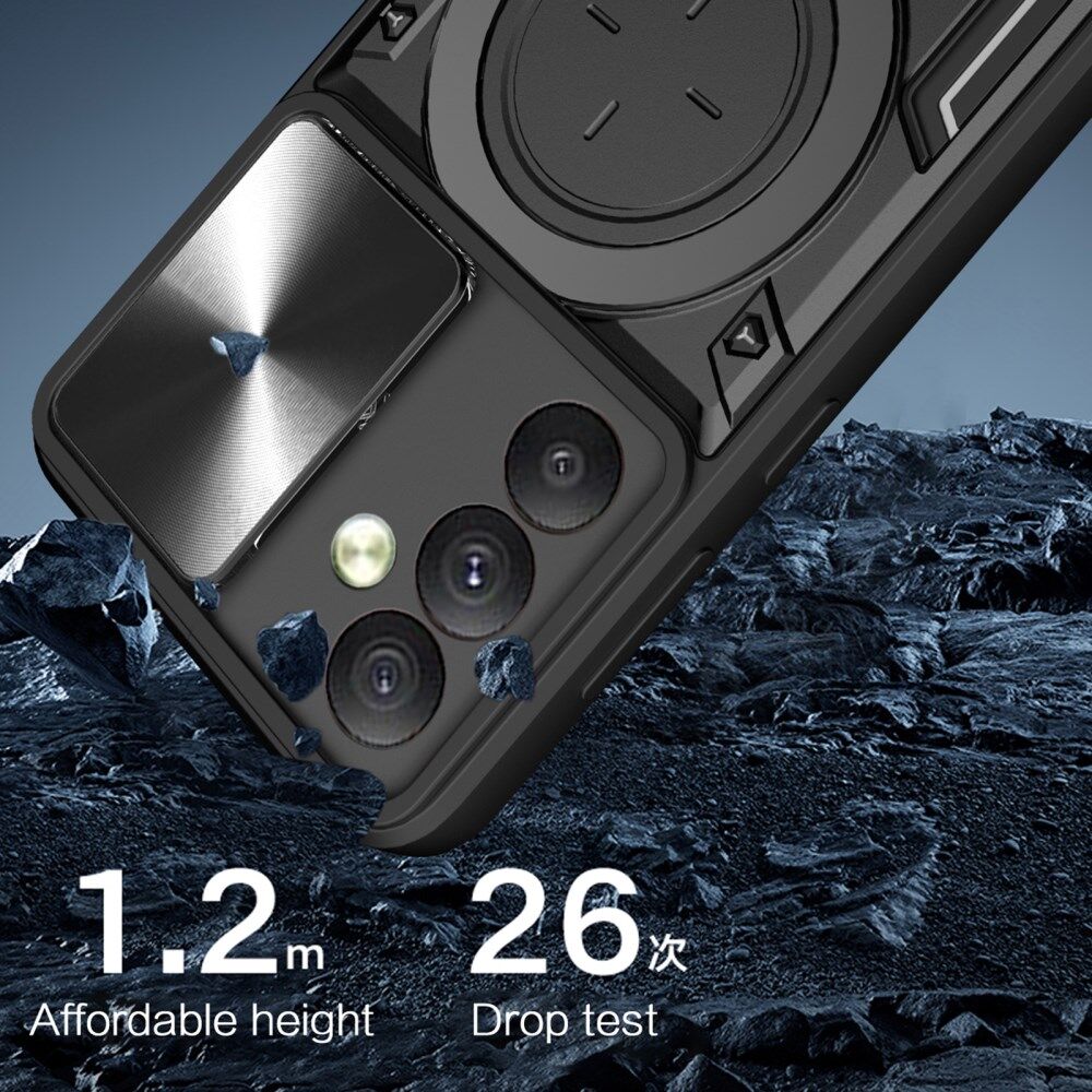 Samsung Galaxy A54 Hoesje Camera Slider en Kickstand Ring Zwart afbeelding 10