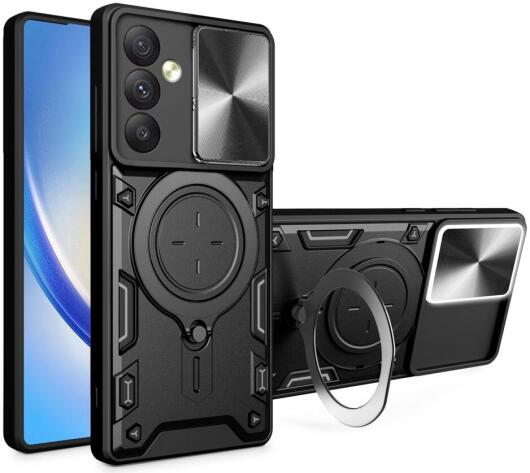 Samsung Galaxy A54 Hoesje Camera Slider en Kickstand Ring Zwart afbeelding 1