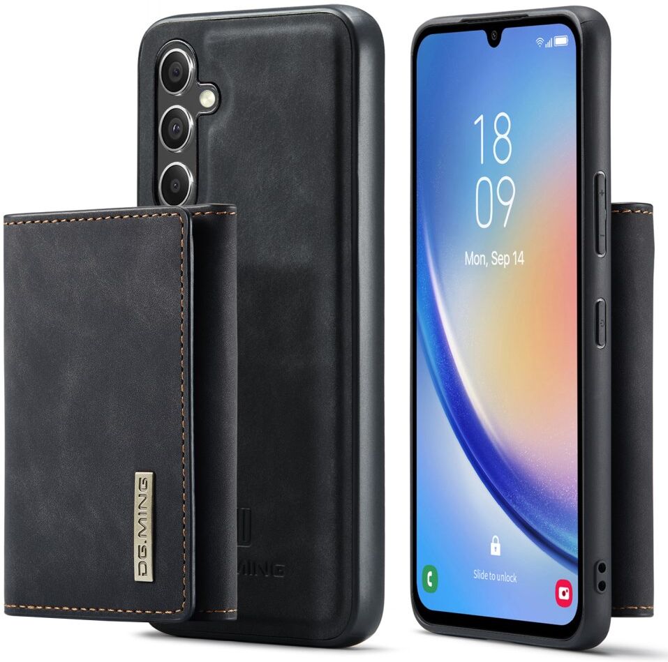 DG Ming Samsung Galaxy A34 Hoesje met Magnetische Kaarthouder Zwart afbeelding 1