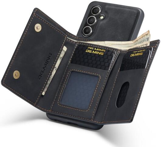 DG Ming Samsung Galaxy A14 Hoesje met Magnetische Kaarthouder Zwart afbeelding 5