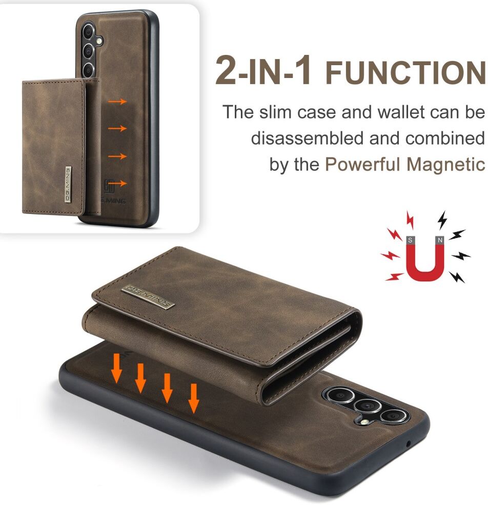 DG Ming Samsung Galaxy A14 Hoesje met Magnetische Kaarthouder Coffee afbeelding 10