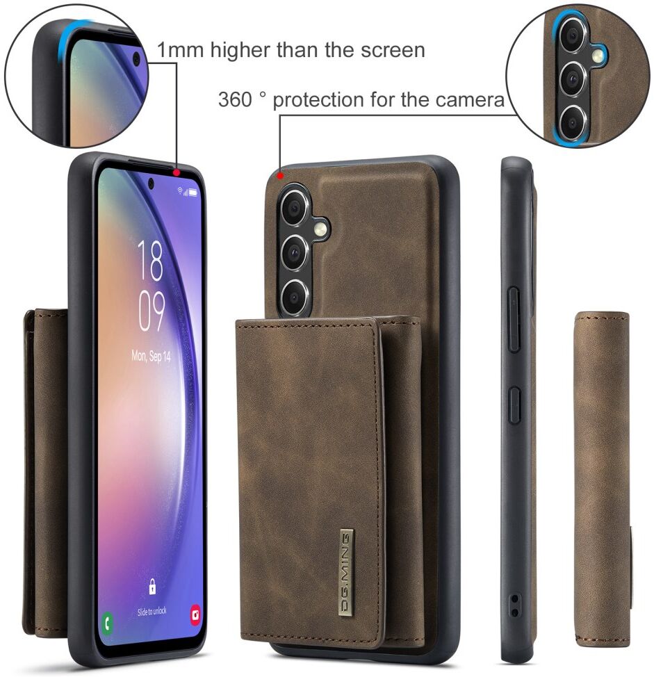 DG Ming Samsung Galaxy A14 Hoesje met Magnetische Kaarthouder Coffee afbeelding 11
