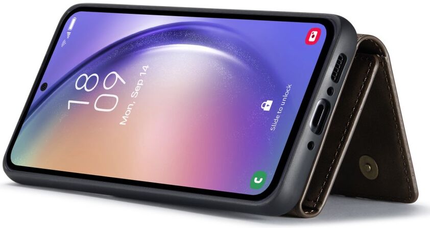 DG Ming Samsung Galaxy A14 Hoesje met Magnetische Kaarthouder Coffee afbeelding 6