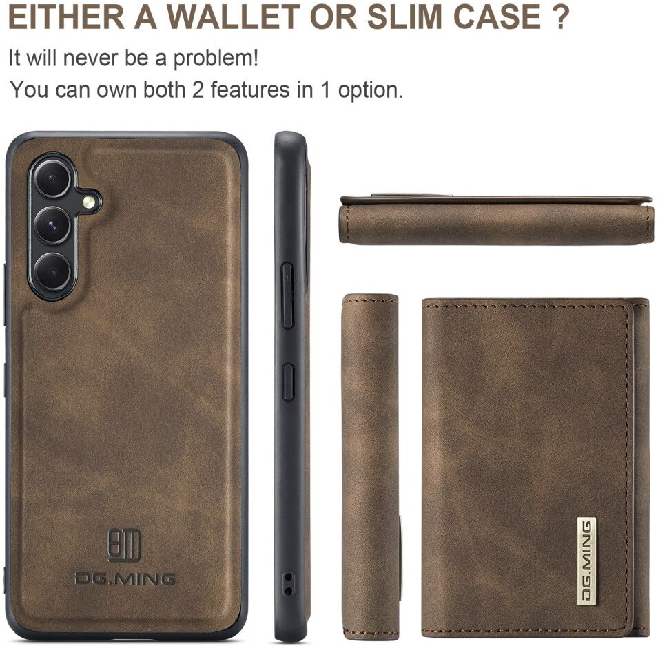 DG Ming Samsung Galaxy A14 Hoesje met Magnetische Kaarthouder Coffee afbeelding 7