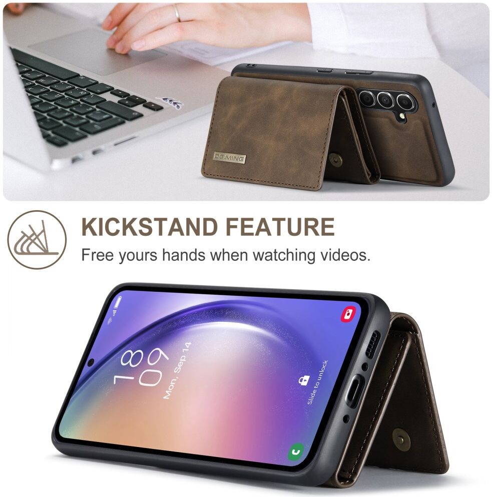 DG Ming Samsung Galaxy A14 Hoesje met Magnetische Kaarthouder Coffee afbeelding 8