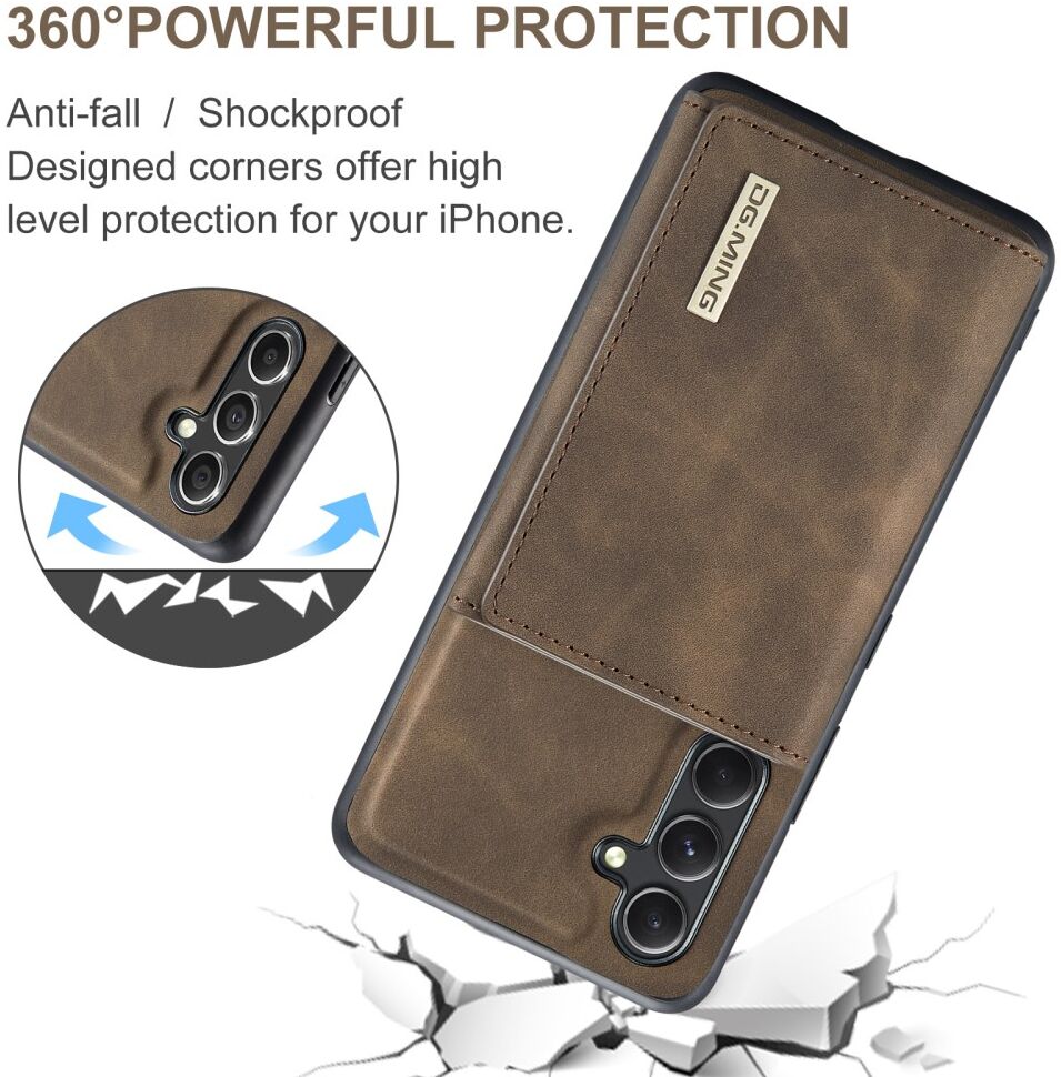 DG Ming Samsung Galaxy A14 Hoesje met Magnetische Kaarthouder Coffee afbeelding 9