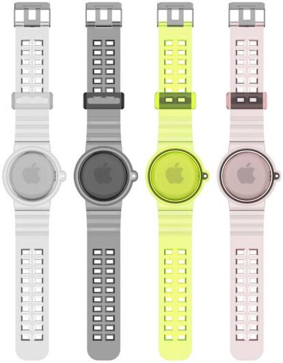Apple AirTag Horloge Bandje voor Kinderen en Volwassenen TPU Zwart afbeelding 3
