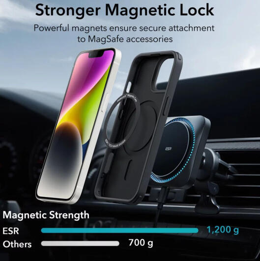 ESR Classic Hybrid Apple iPhone 14/13 Hoesje MagSafe Zwart afbeelding 6