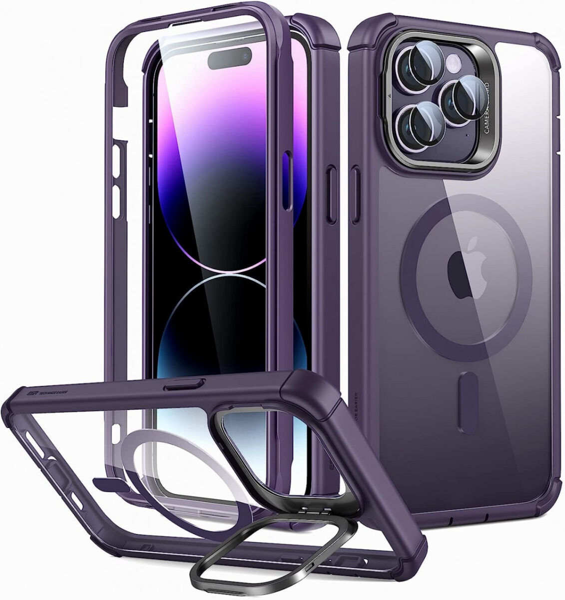 ESR Shock Armor Apple iPhone 14 Pro Max Hoesje Kickstand Paars afbeelding 1