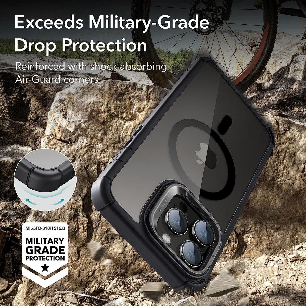 ESR Shock Armor Apple iPhone 14 Pro Max Hoesje Kickstand Zwart afbeelding 3