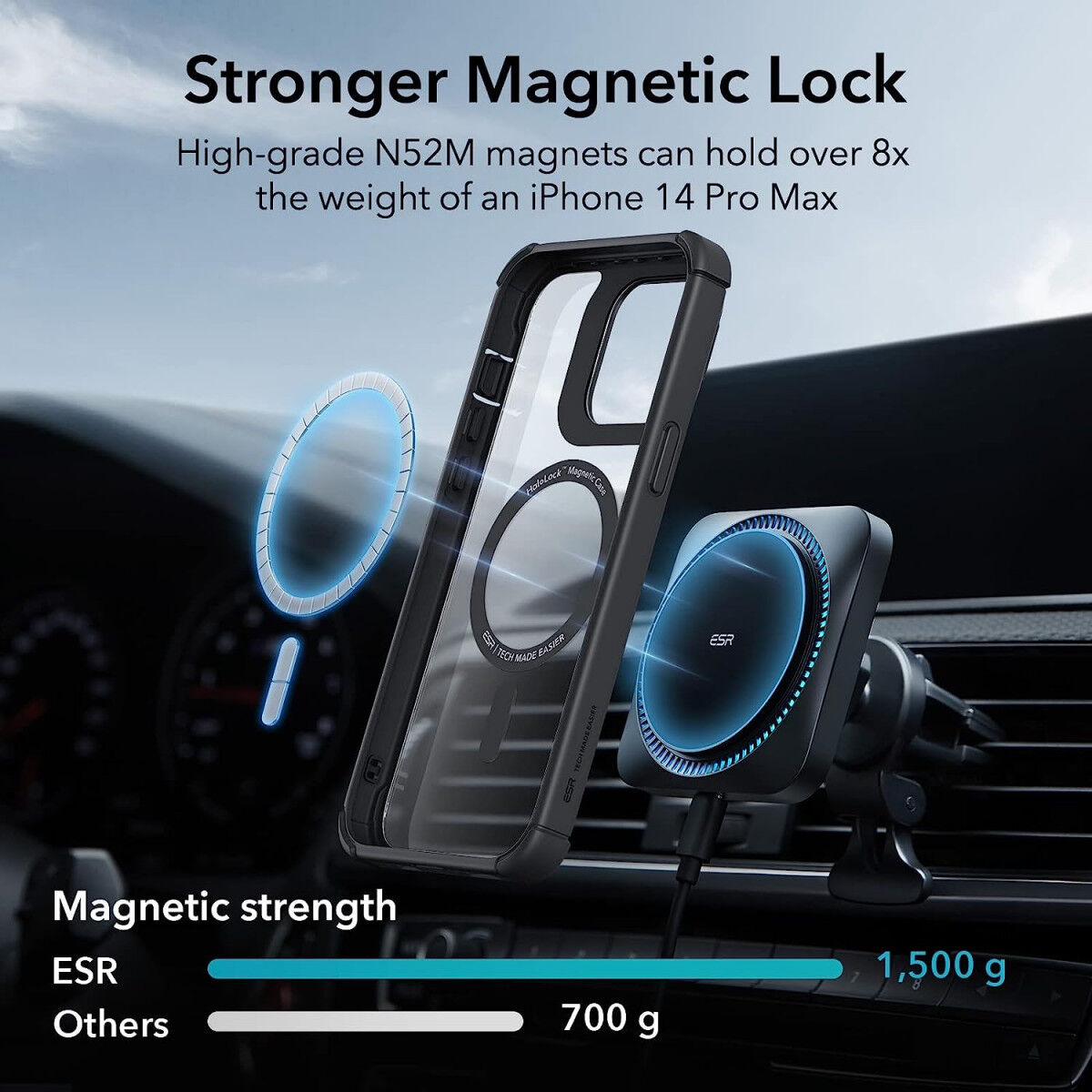 ESR Shock Armor Apple iPhone 14 Pro Max Hoesje Kickstand Zwart afbeelding 5