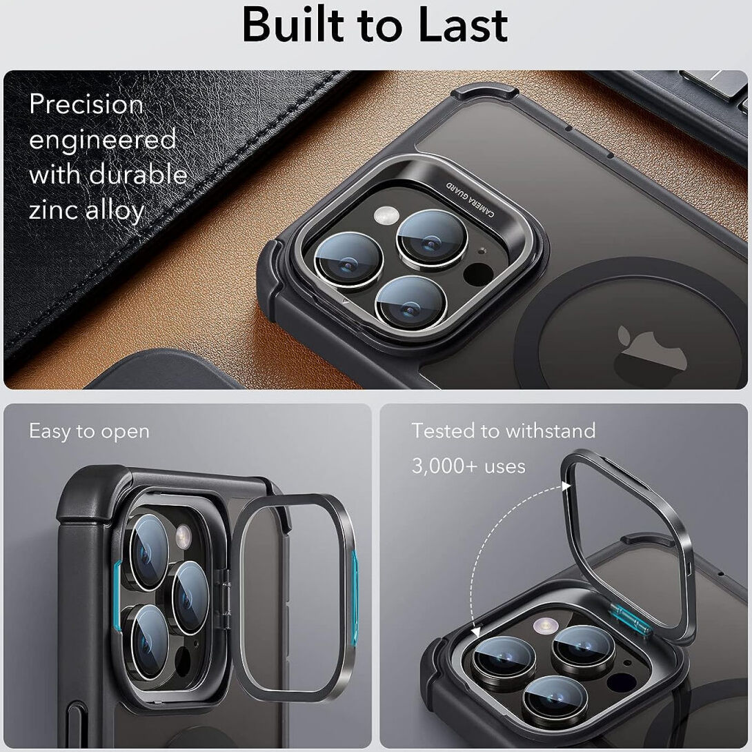 ESR Shock Armor Apple iPhone 14 Pro Max Hoesje Kickstand Zwart afbeelding 6