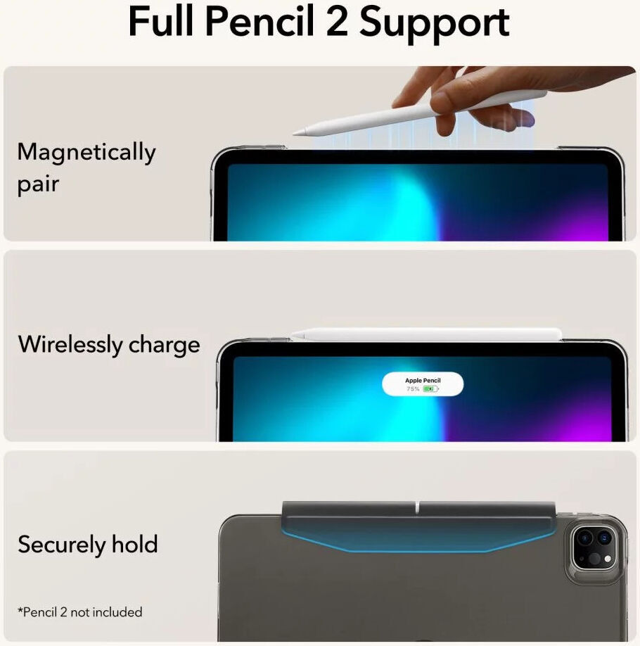 ESR Ascend Apple iPad Pro 11 (2021/2022) Hoes Tri-Fold Book Case Grijs afbeelding 8