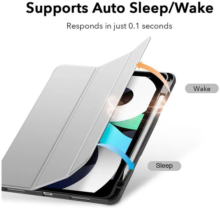 ESR Rebound Pencil Book Case Apple iPad Air 10.9 Hoes Grijs afbeelding 2