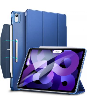 ESR Ascend Trifold Apple iPad Air (2020/2022) Hoes Book Case Blauw Hoesjes