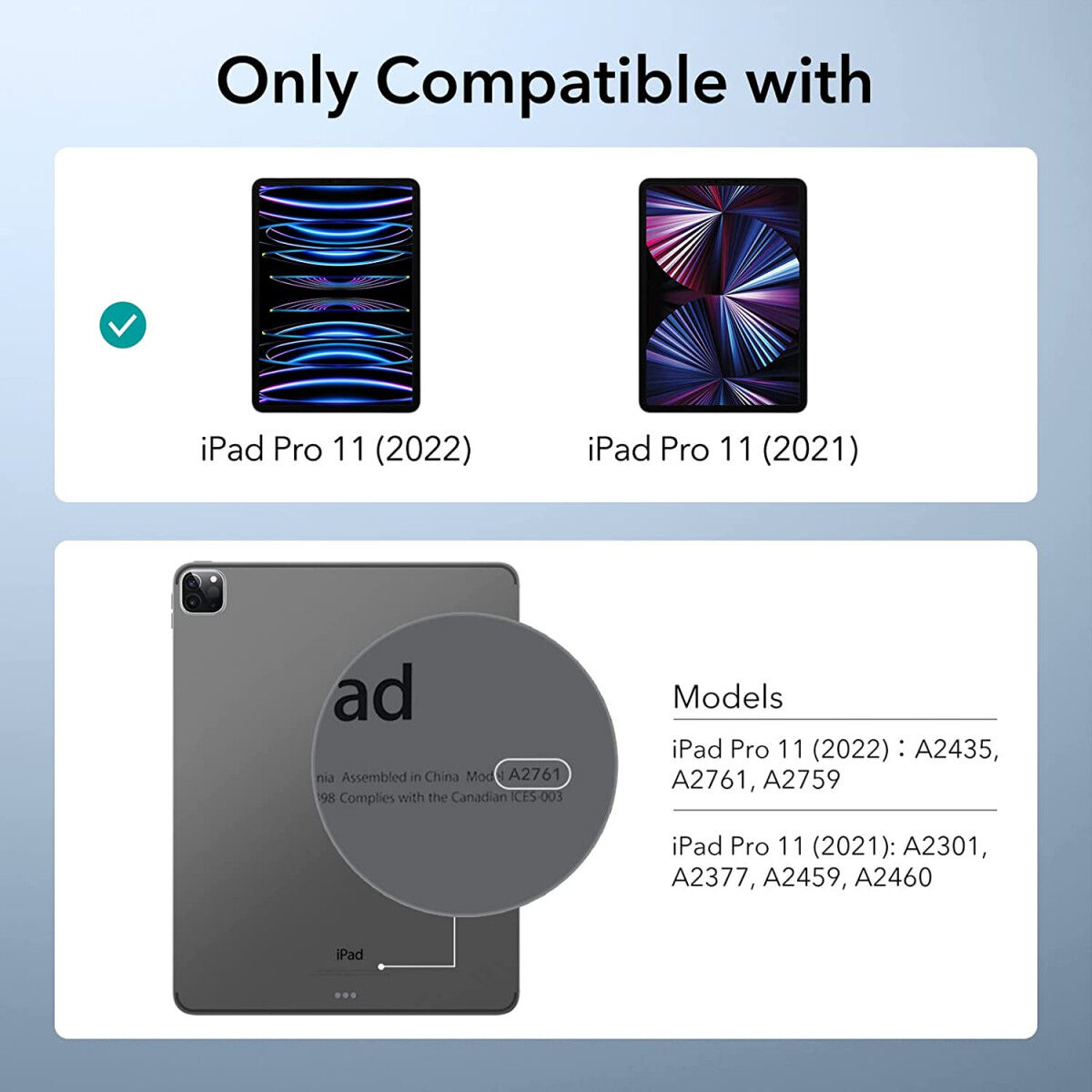 ESR Project Zero Apple iPad Pro 11 (2022/2021/2020) Hoes Frosted Zwart afbeelding 9
